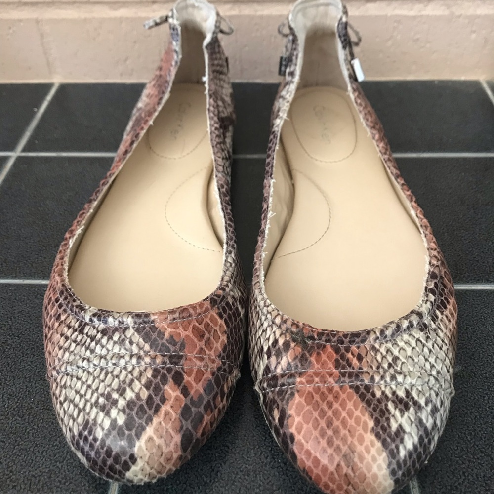 Calvin Klein Snakeskin Flats